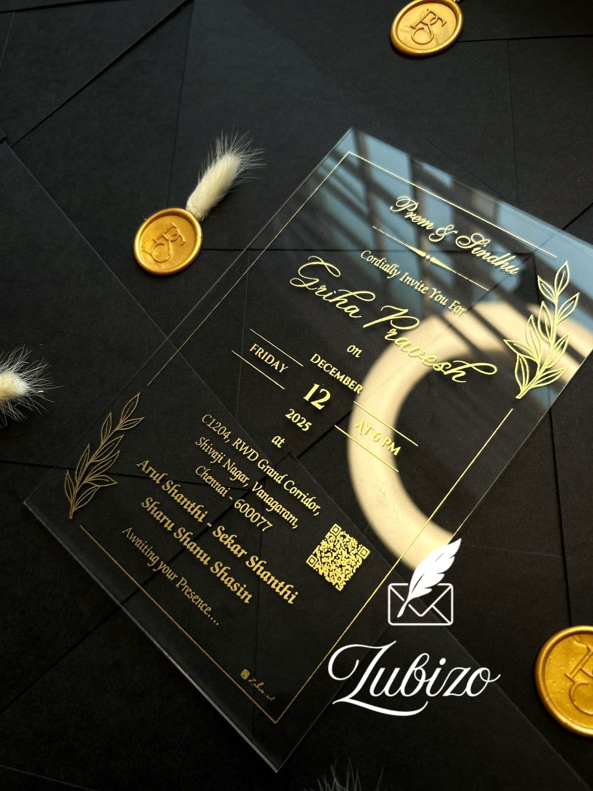 Midnight Luxe Acrylic Invite