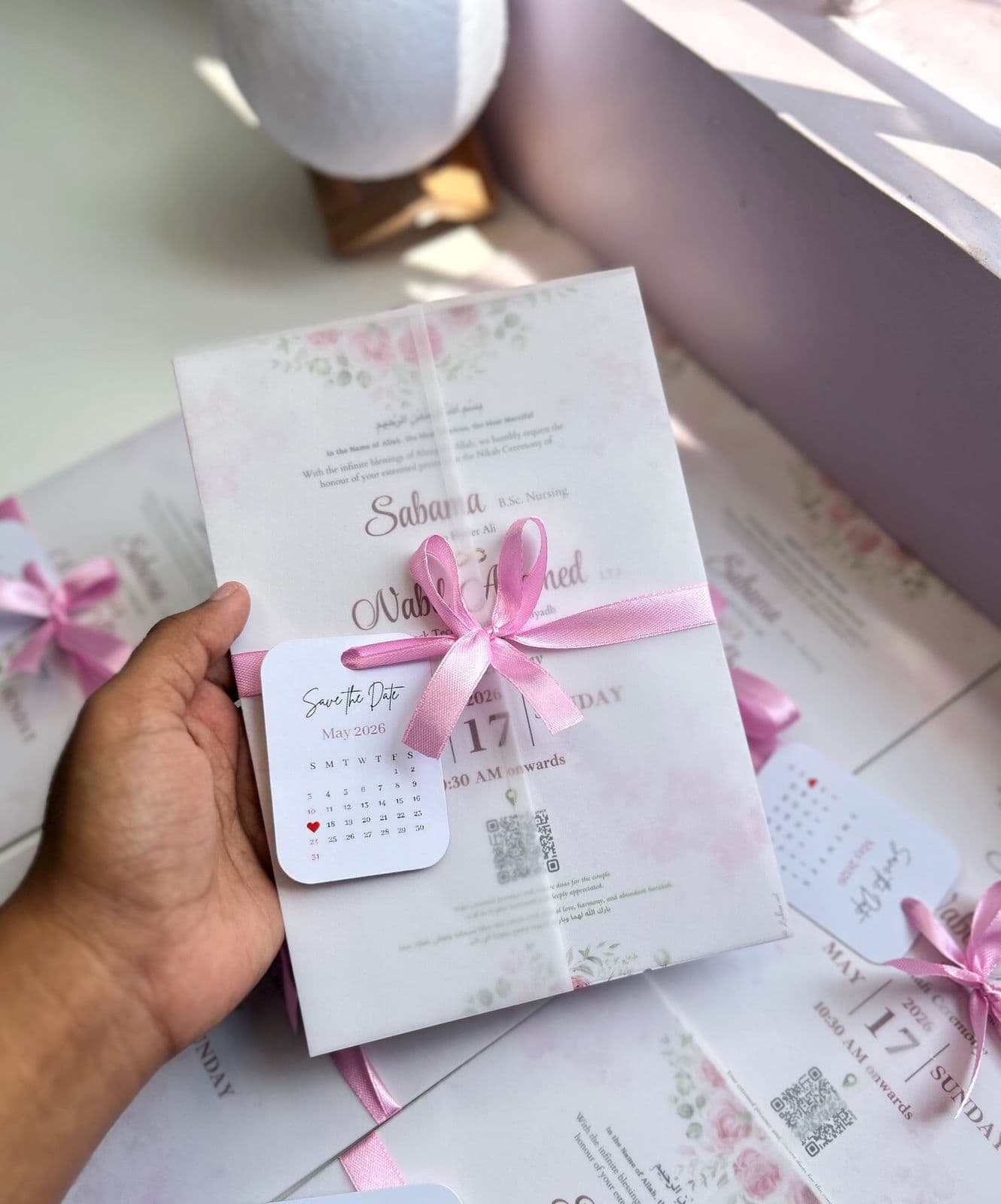 Pink Save The Date Invite