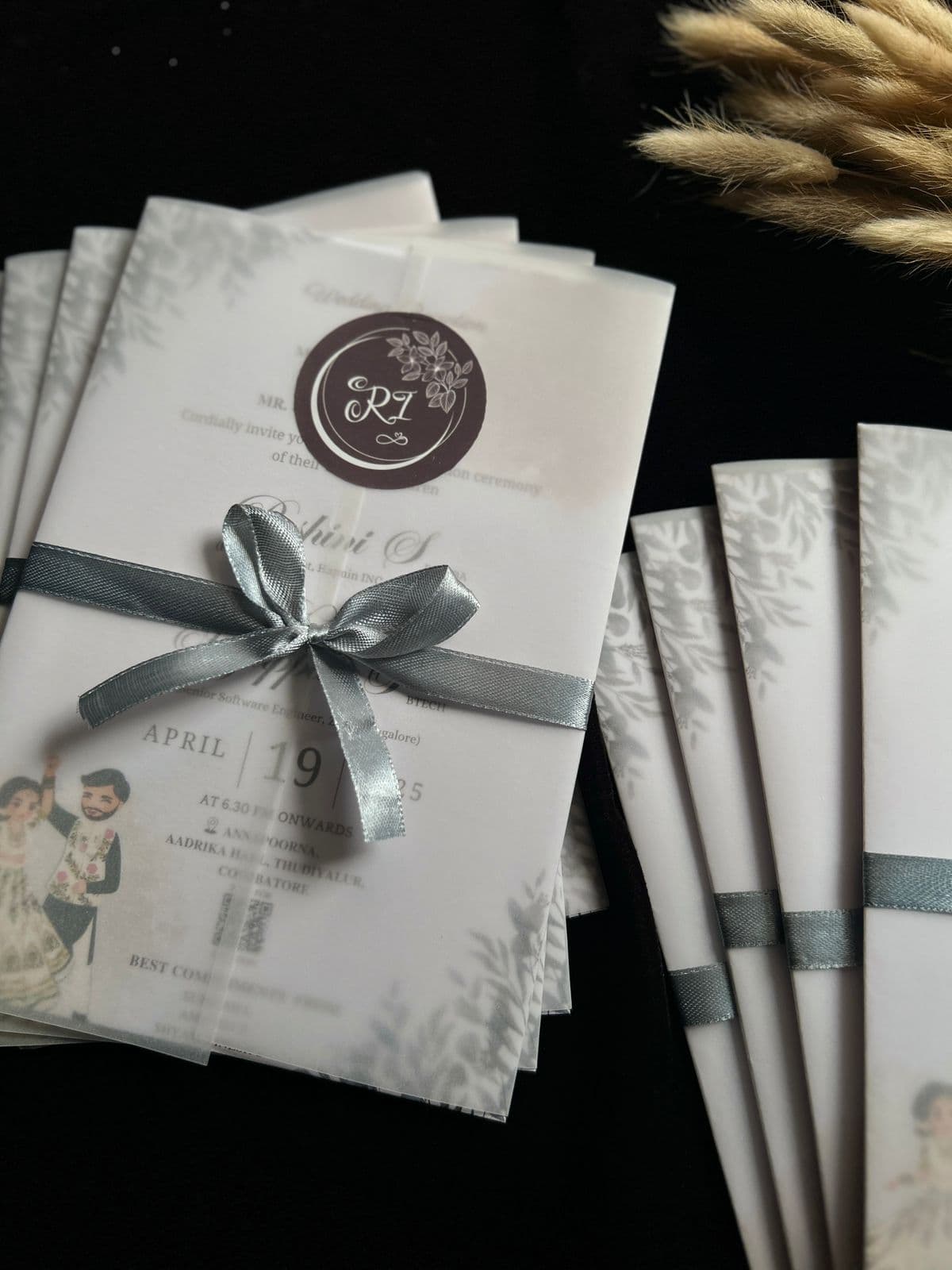 Frosted Monogram Invitation