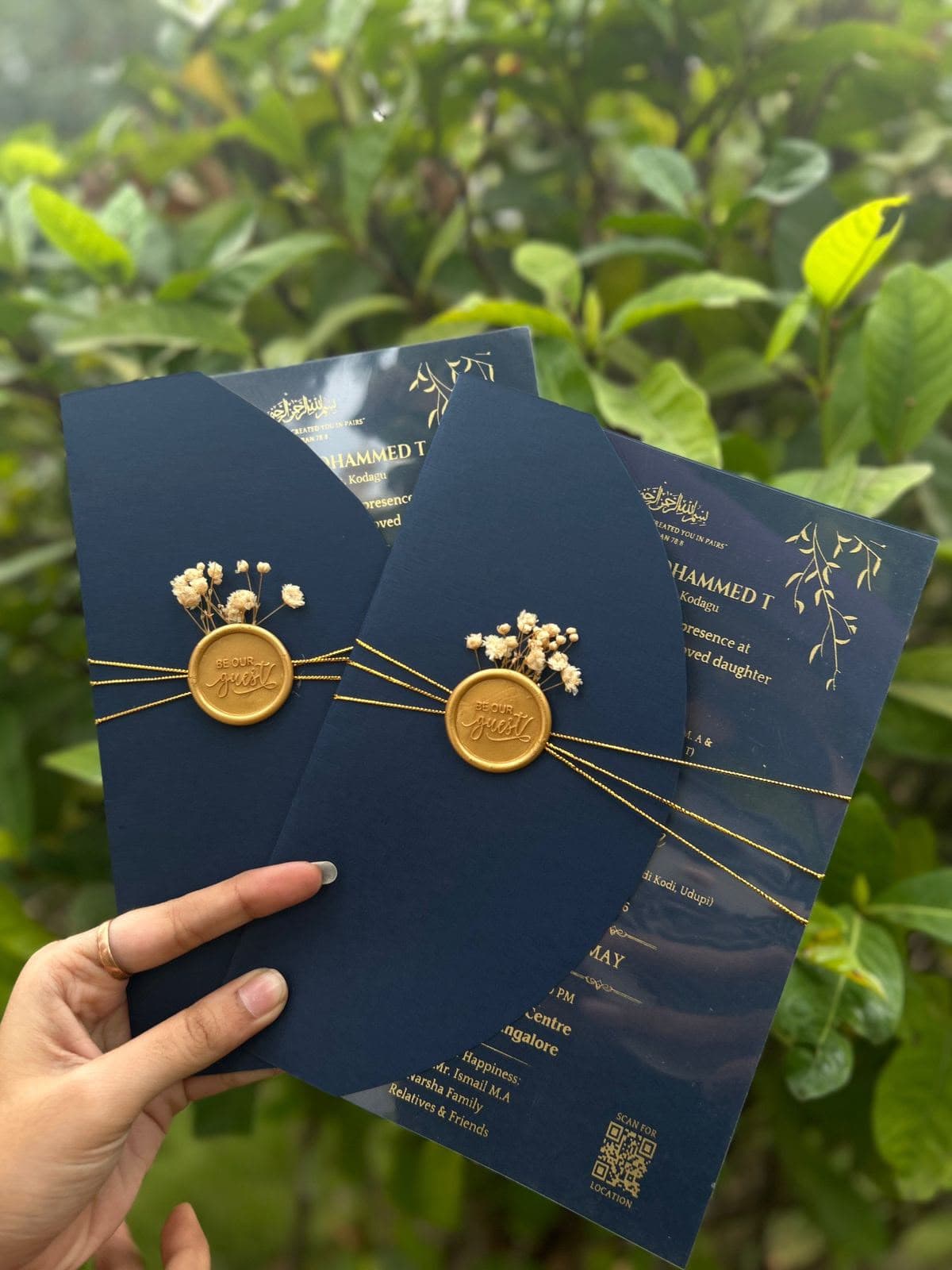 Midnight Elegance Wax Seal Invitation