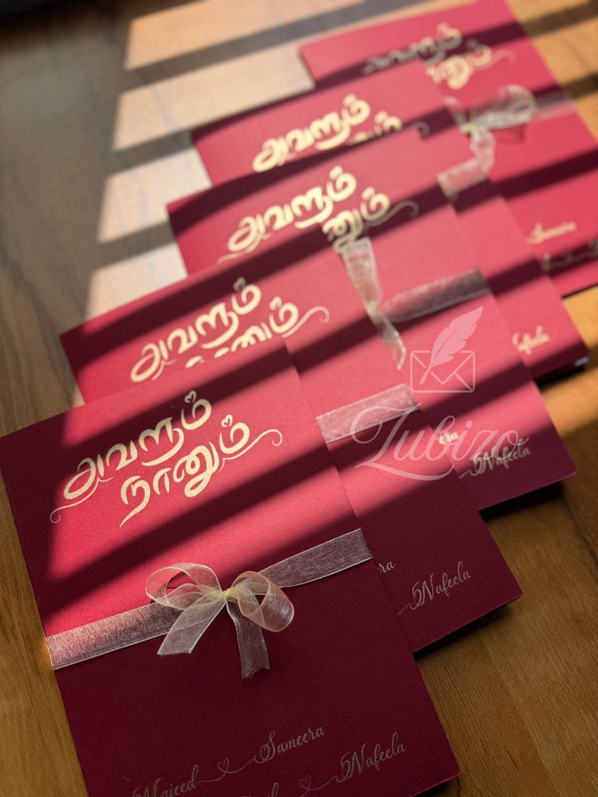 Ruby Ribbon Wedding Invitation