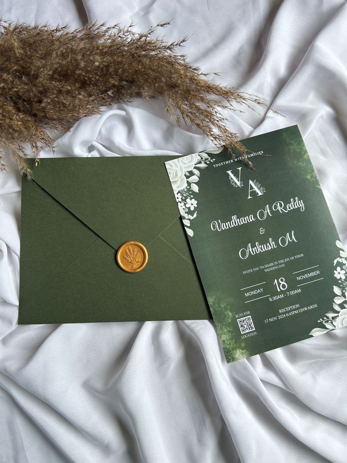 Olive Green Classic Invitation