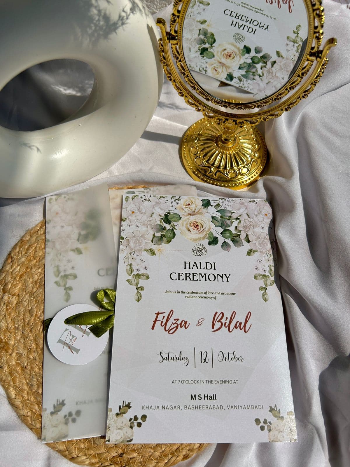 Floral Haldi Ceremony Invitation