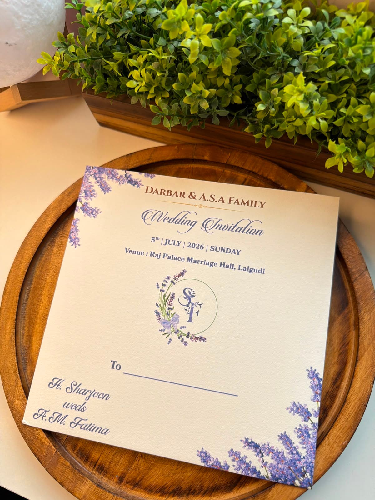 Lavender Bloom Traditional Invitation